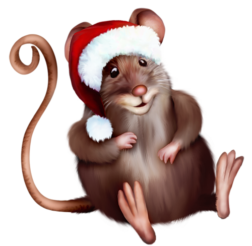 This png image - Mouse with Santa Hat Clipart Cartoon, is available for free download