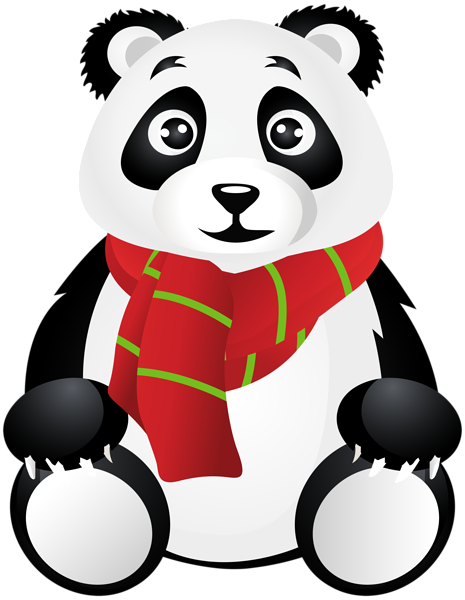 This png image - Panda with Scarf Transparent Clip Art, is available for free download