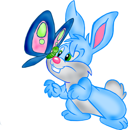 This png image - Rabbit with Blue Butterfly PNG Picture, is available for free download