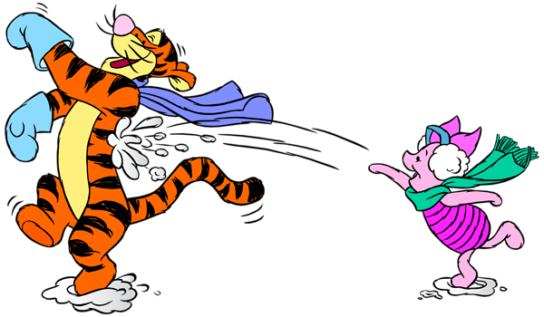 This png image - Tigger and Piglet with Snowballs PNG Clip Art Image, is available for free download