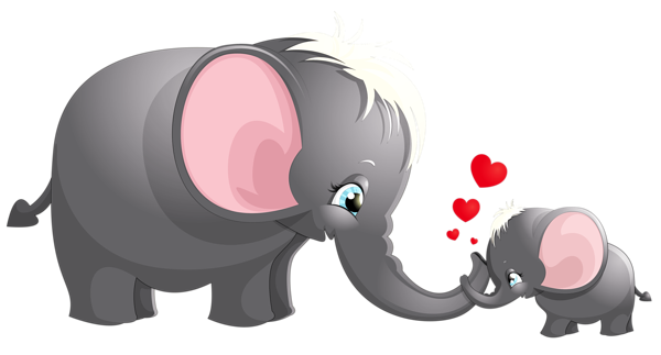 This png image - Transparent Cute Mom and Kid Elephant Cartoon Picture, is available for free download
