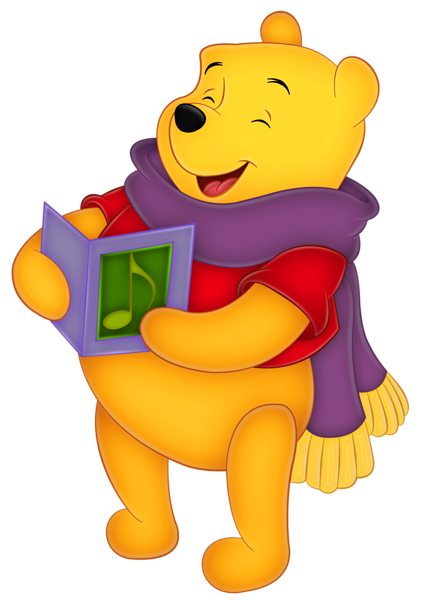 This png image - Winnie the Pooh with Purple Scarf, is available for free download