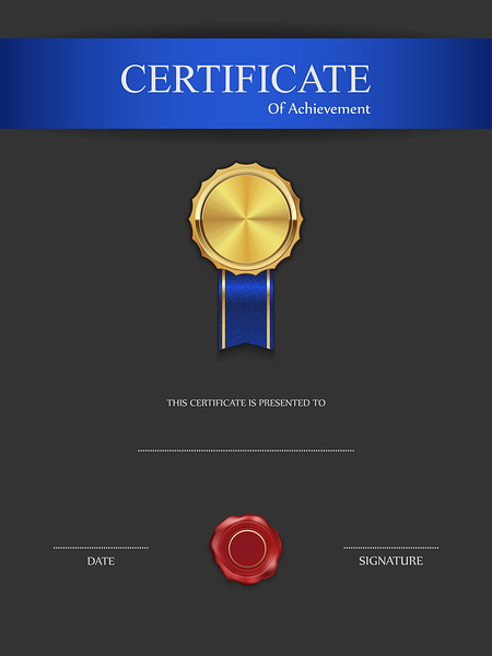 This png image - Blue and Black Certificate Template PNG Image, is available for free download