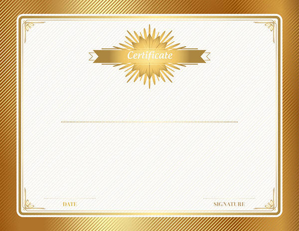 This jpeg image - Gold Certificate Template Clip Art, is available for free download