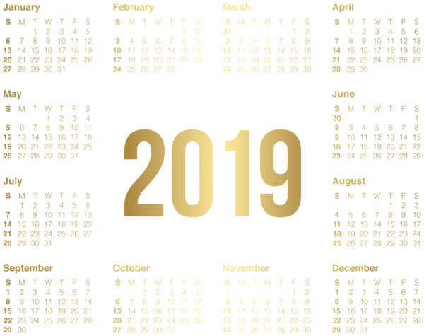 2019 Transparent Gold Calendar PNG Image | Gallery ... 2019 Transparent Gold Calendar PNG Image | Gallery ...