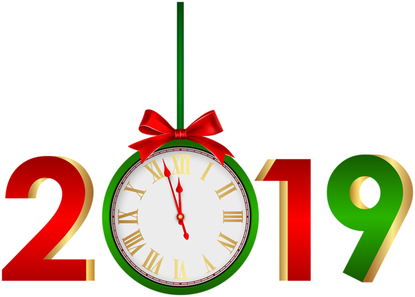 2019 with Clock Red Gr...