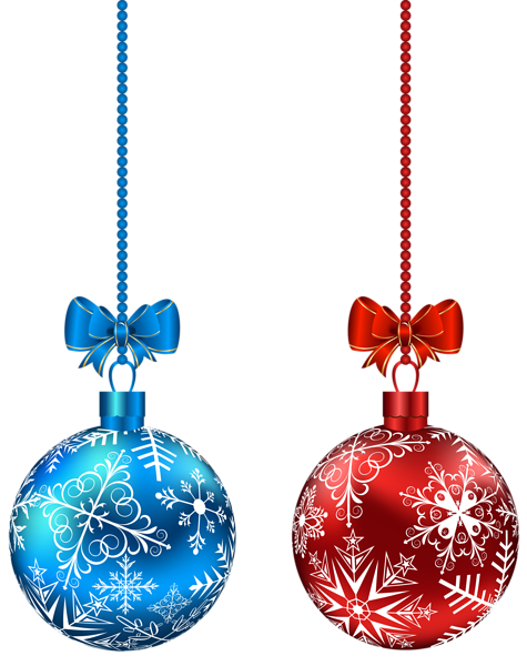 This png image - Blue and Red Hanging Christmas Balls PNG Clip-Art Image, is available for free download