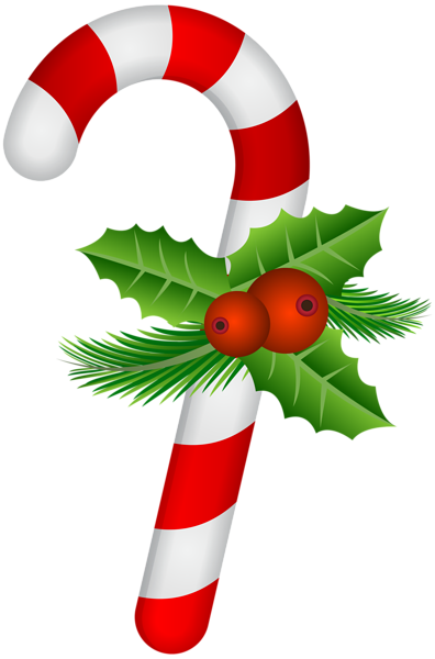 This png image - Candy Cane with Holly Transparent PNG Clip Art, is available for free download