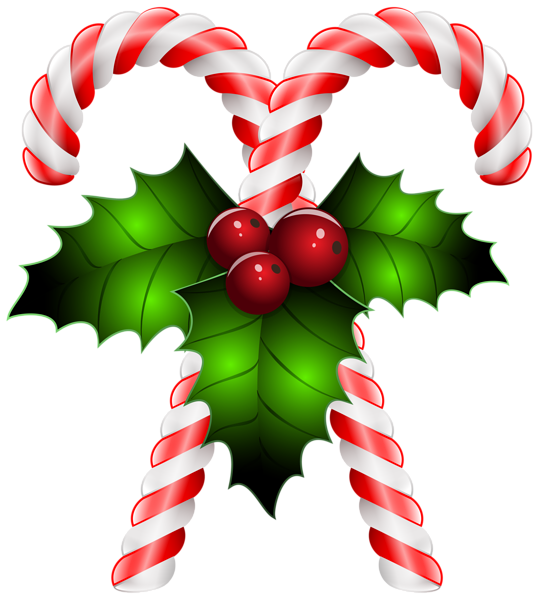 This png image - Candy Canes with Holly Transparent PNG Clip Art Image, is available for free download