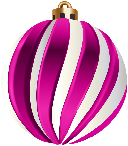This png image - Christmas Ball Pink White PNG Transparent Clipart, is available for free download
