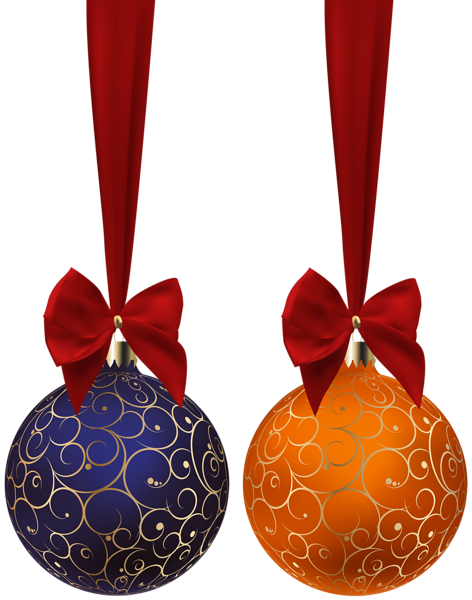This png image - Christmas Balls Blue Orange PNG Clip Art Image, is available for free download
