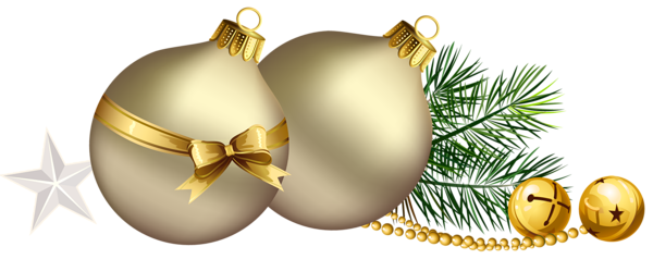 This png image - Christmas Balls with Pine Branch and Star Clipart, is available for free download
