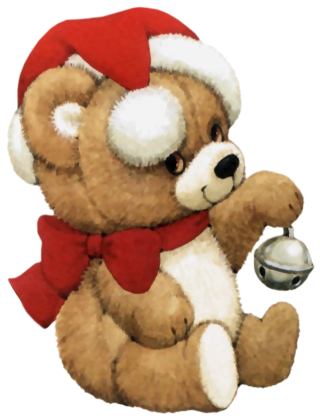 This png image - Christmas Bear with Bell Transparent PNG Clipart, is available for free download