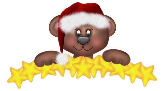 This png image - Christmas Bear with Stars PNG Clipart, is available for free download