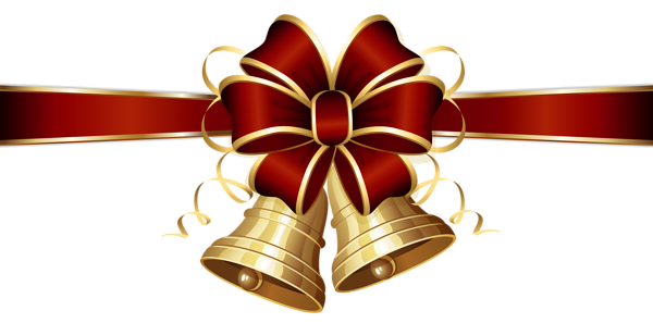 This png image - Christmas Bells and Red Bow PNG Clipart Image, is available for free download