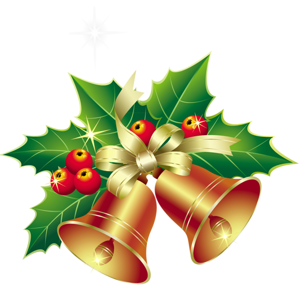 This png image - Christmas Bells with Mistletoe Ornament PNG Clipart, is available for free download