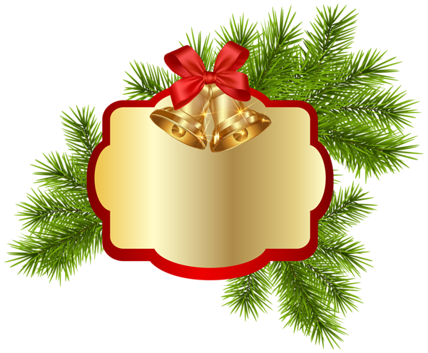 This png image - Christmas Blank Decor with Bells PNG Clipart Image, is available for free download