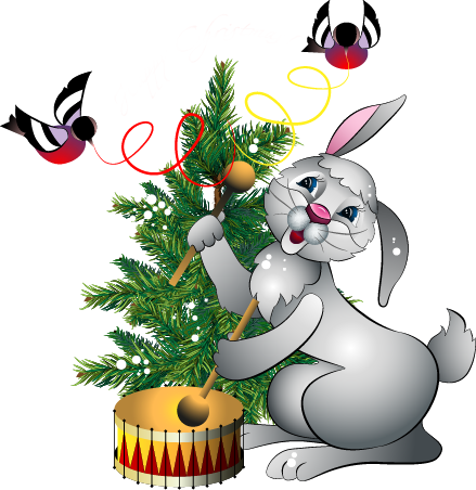 This png image - Christmas Bunny with Drum PNG Clipart, is available for free download