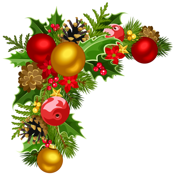This png image - Christmas Deco Corner with Christmas Tree Decorations Clipart, is available for free download