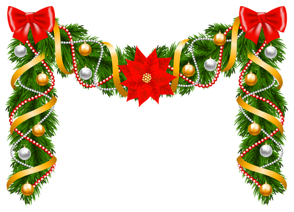 This png image - Christmas Deco Garland PNG Clipart Image, is available for free download