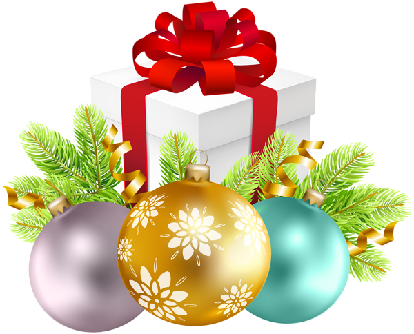 Christmas Decoration with Gift Box PNG Clip Art | Gallery Yopriceville ...