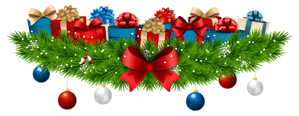 This png image - Christmas Decoration with Gifts PNG Clip Art Image, is available for free download