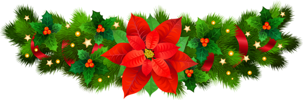 This png image - Christmas Decorative with Poinsettia PNG Clip Art Image, is available for free download