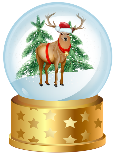 This png image - Christmas Deer Snow Globe PNG Clip Art Image, is available for free download