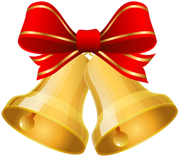This png image - Christmas Gold Bells with Red Bow Clip Art, is available for free download