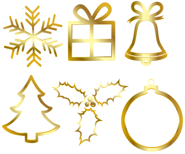This png image - Christmas Gold Elements PNG Clip Art Image, is available for free download
