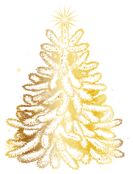 Christmas Gold Tree Transparent PNG Clip Art Image | Gallery