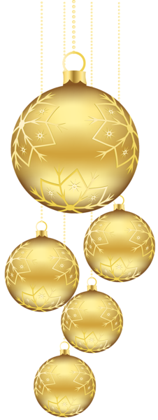 This png image - Christmas Golden Balls Ornaments PNG Picture, is available for free download