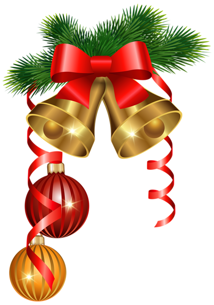This png image - Christmas Golden Bells and Ornaments PNG Clipart Image, is available for free download