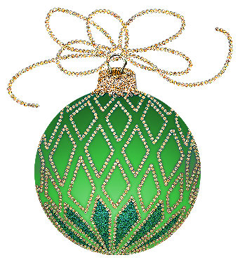 This png image - Christmas Green and Gold Ornament Clipart, is available for free download