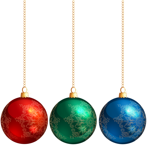 This png image - Christmas Hanging Ornaments PNG Clip Art Image, is available for free download