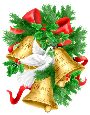This png image - Christmas Pine Branch Golden Bells and Doves PNG Clipart, is available for free download