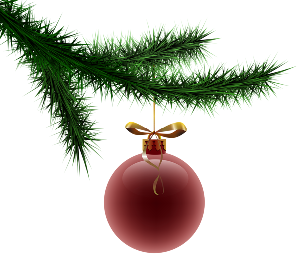 This png image - Christmas Pine Branch with Ornament PNG Clipart Image, is available for free download