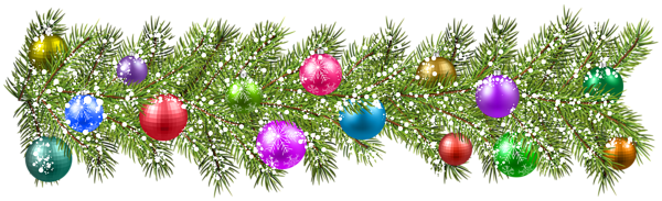 Christmas Pine Branches and Christmas Balls PNG Clip Art Image ...