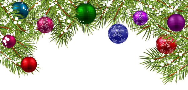 This png image - Christmas Pine Branches with Ornaments PNG Clip Art, is available for free download