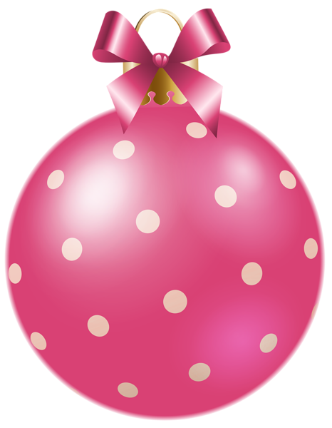 This png image - Christmas Pink Dotted Ball PNG Clipart Image, is available for free download