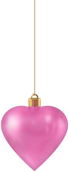 This png image - Christmas Pink Heart Ornament PNG Clipart, is available for free download