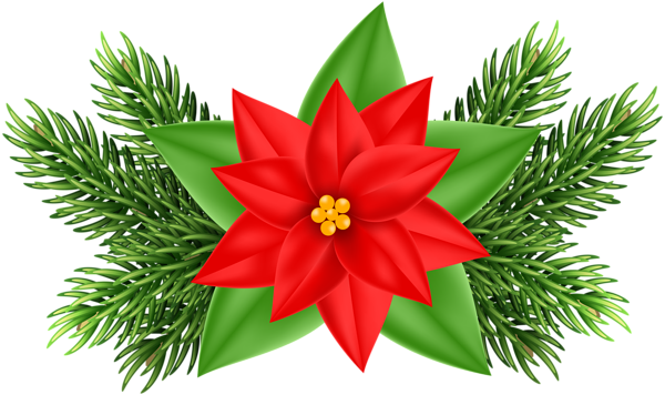 This png image - Christmas Poinsettia Deco PNG Clip Art Image, is available for free download