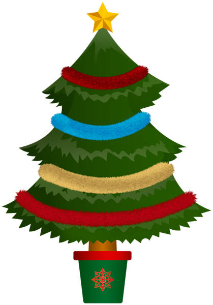 This png image - Christmas Poted Tree Clipart, is available for free download