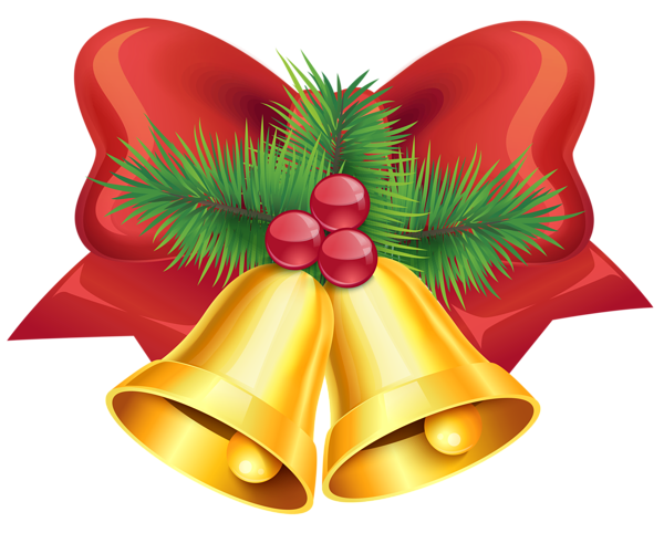 Christmas Red Bow and Bells Transparent PNG Clip Art Image | Gallery ...