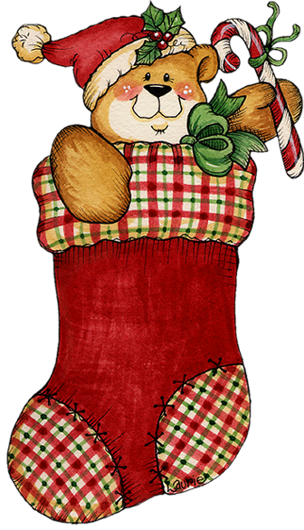 This png image - Christmas Red Stocking with Bear Transparent PNG Clipart, is available for free download