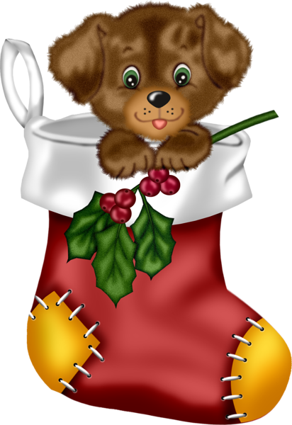 Scraps Tubes Mix..... - Página 38 Christmas_Red_Stocking_with_Puppy_PNG_Clipart