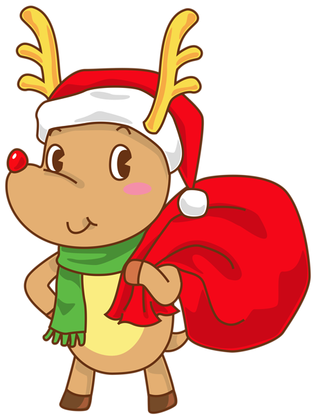 This png image - Christmas Rudolph with Santa Hat Transparent PNG Clip Art Image, is available for free download