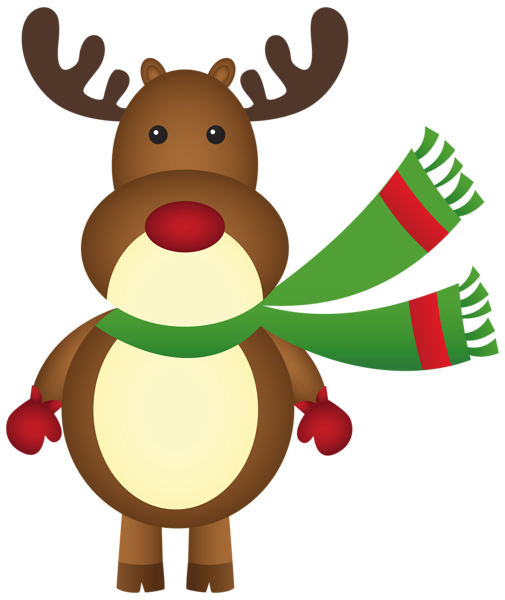 This png image - Christmas Rudolph with Scarf PNG Clipart Image, is available for free download
