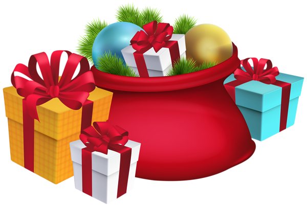 This png image - Christmas Santa's Sack Decorations PNG Clipart Image, is available for free download