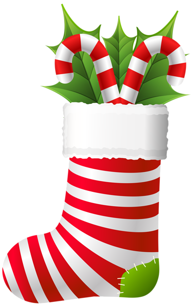 This png image - Christmas Stocking with Candy Canes PNG Clip Art, is available for free download
